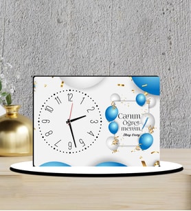 Kişiye Özel 24 Kasım Öğretmenler Günü Hediyesi Ahşap Biblo Masa Saati 15*21 CM