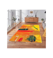 Rovigo Home Dijital Baskı Yıkanabilir Kaymaz Taban Salon Halısı RVG1840-SD150 (Sarı)