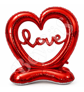 Love Ayaklı Kalp Folyo Balon
