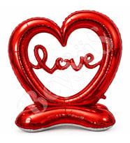 Love Ayaklı Kalp Folyo Balon