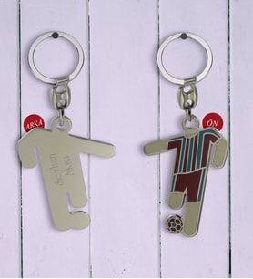 BK Gift Kişiye Özel Bordo-Mavi Formalı Metal Anahtarlık