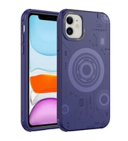 Apple iPhone 11 Kılıf Zore Wireless Şarj Özellikli Desenli Hot Kılıf (Mor)
