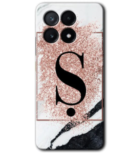 Poco x6 Pro Kılıf HD Desen Baskılı Kılıf - Pembe Mermer Desenli Ş Harfi