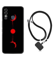 Tecno Spark 8T Kılıf Silikon Boyun Askılı İpli Desenli Silikon Red Moon 1710
