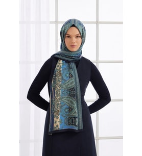 Lesscarves Desenli Pamuk İpek Şal LS2301