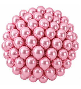 Açık Pembe Renk Lateks krom Balon (30 cm) - 50 Adet