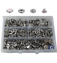 İşkur Makina Metal Nikel Paslanmaz 15 mm Çıt Çıt Düğme ve Çakım Kalıbı 200 Set