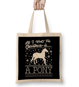 All I Want For Christmas Is A Pony Knit Pattern Bez Çanta Uzun Saplı