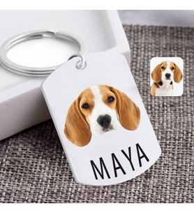 BK Gift Kişiye Özel Evcil Dost Köpek Pleksi Anahtarlık (Beyaz)
