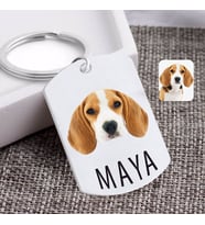 BK Gift Kişiye Özel Evcil Dost Köpek Pleksi Anahtarlık (Beyaz)