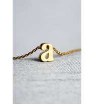 925 Ayar Gümüş Gold Mini Üç Boyutlu A Harfi Kolye