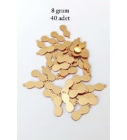 Oya Abiye Bileklik Kolye Pleksi Metalik Plastik Pul Altın Renk 8 gram 40 adet - BNC480