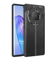 Microsonic Honor X9A Kılıf Deri Dokulu Silikon Siyah (Siyah)