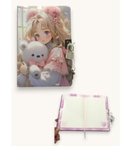 Kore Kız Hatıra Defteri (Günlük) Kilitli Defter 80 yaprak - Pembe