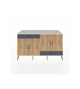 Kronos Konsol 5 Raflı 2 Çekmeceli 4 Kapaklı 176x59x99 Aytaşı-Çam/Antrasit
