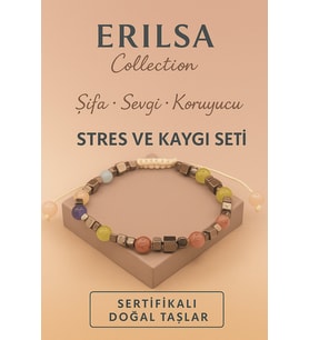 Sertifikalı Stres ve Kaygı Seti – Ametist Çilek Kuvars Prehnit Pembe Kuvars Doğal Taş (Çok Renkli)
