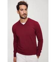 Chuba Erkek Bordo V Yaka Triko Kazak 20W151