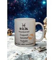 Balık Burcu Temalı Burç Bardağı Kupa (Beyaz)
