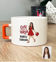 Kişiye Özel Karikatürlü Cute But Virgo Başak Burcu Lüks Fincan Doğum Günü Hediyesi