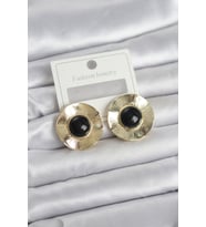 Model Siyah Gold Renk Pirinç Kadın Küpe - Tj-Bkp11662