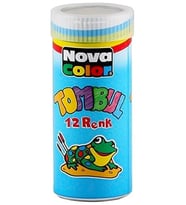 Nova Color Tombul Mum Boya 12 Renk Metal Tüp NC2115