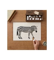 Zebra - Vahşi Hayvan Tasarımı 240 parça Ahşap Puzzle Ahşap Kutuda MP05012