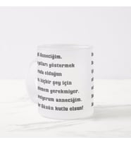 Kişiye Özel Anneye Anneler Günü Mesajlı Anneler Günü Hediyesi Cam Kupa Bardak (Siyah)