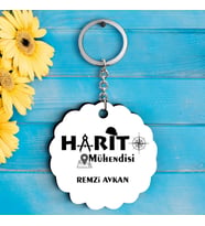 Harita Mühendislerine Özel İsimli Anahtarlık