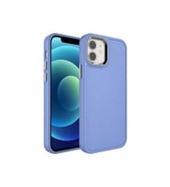 Apple iPhone 11 Uyumlu Kılıf Metal Çerçeve ve Buton Tasarımlı Sert Zore Botox Kapak (Koyu Lila)