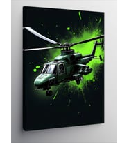 Kanvas Tablo Yeşil Helikopter