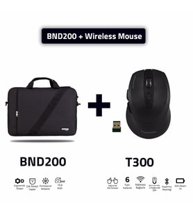 Classone Bnd200 15,6 Inç Laptop Notebook El Çantası Siyah T300 Kablosuz Mouse (Bordo)
