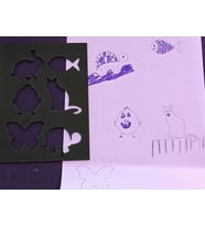 3D Baskı Hayvan Figürleri Çizim Şablonu - Çoklu Desen Kalıbı - Siyah