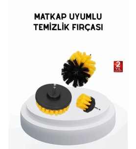 3’Lü Matkap Temizlik Fırçası Seti – Banyo, Mutfak Araç Jantı İçin Etkili
