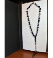 TOZ KEHRİBAR TESBİH LACİVERT RENK FOSFORLU T-241