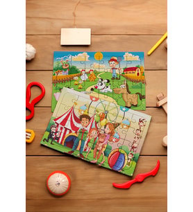 Okul Öncesi Başlangıç Yapboz Çiftliğim Ve Canım Ailem Ahşap Puzzle Set