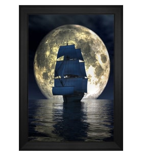 Manzara Temalı Kanvas Tablo 80 x 110 cm Siyah Çerçeve