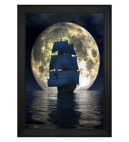 Manzara Temalı Kanvas Tablo 80 x 110 cm Siyah Çerçeve