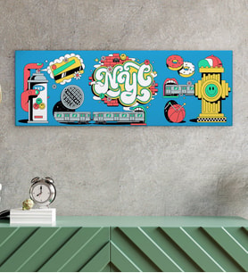 BK Gift Modern Soyut Tasarımlı Panorama Kanvas Tablo 100x35cm-22