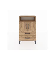 Arges Komodin 2 Raflı 2 Çekmeceli 2 Kapaklı 60x30x96 Çam-Çam