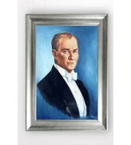 Gümüş Çerçeveli Atatürk Tablo cv1132