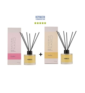 Çiçeksi Natural Place + Vanilya Cheerful Place Dekoratif Ortam Kokusu 120 ml - Bambu Çubuklu (Standart)