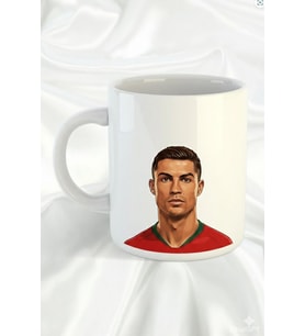 "Cristiano Ronaldo" Tasarımlı Hediyelik Porselen Kupa Bardak