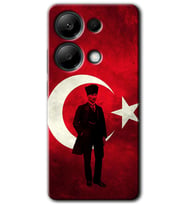 Poco M6 Pro Kılıf HD Desen Baskılı Kılıf - Atatürk Bayrak