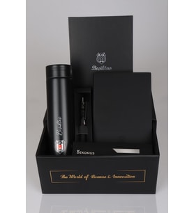 DEKOMUS İLE LİSANSLI BEŞİKTAŞ ÖZEL KUTULU PREMIUM 500 ML ÇELİK TERMOS,DERİ AJANDA,HYBRID TÜKENMEZ KALEM SETİ