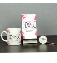 I Love You Üçlü Set (Kupa + Telefon Standı + Anahtarlık)