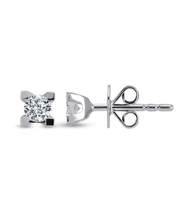 0.18 Ct Tektaş Pırlanta Takoz Tırnak Küpe TKPE7 (Çok Renkli)