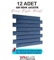 DİKEY AKUSTİK KUMAŞ KAPLI PANEL 12 ADET-(10x100CM) (Antrasit)
