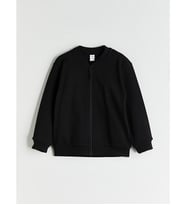LCW Kids Siyah Kolej Yaka Uzun Kollu Basic Erkek Çocuk Fermuarlı Sweatshirt