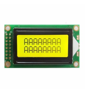 0802A 8x2 Karakter Lcd Modül Yeşil Backlight Display Ekran 2Satır