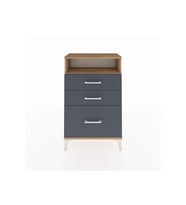 Arges Komodin Tek Raflı 3 Çekmeceli 60x30x96 Çam-Antrasit